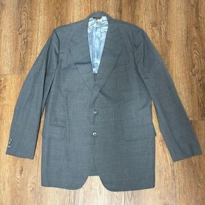 Corbin Ltd Vintage Grey Two Button Blazer Jacket Tailored in USA Mens 44L